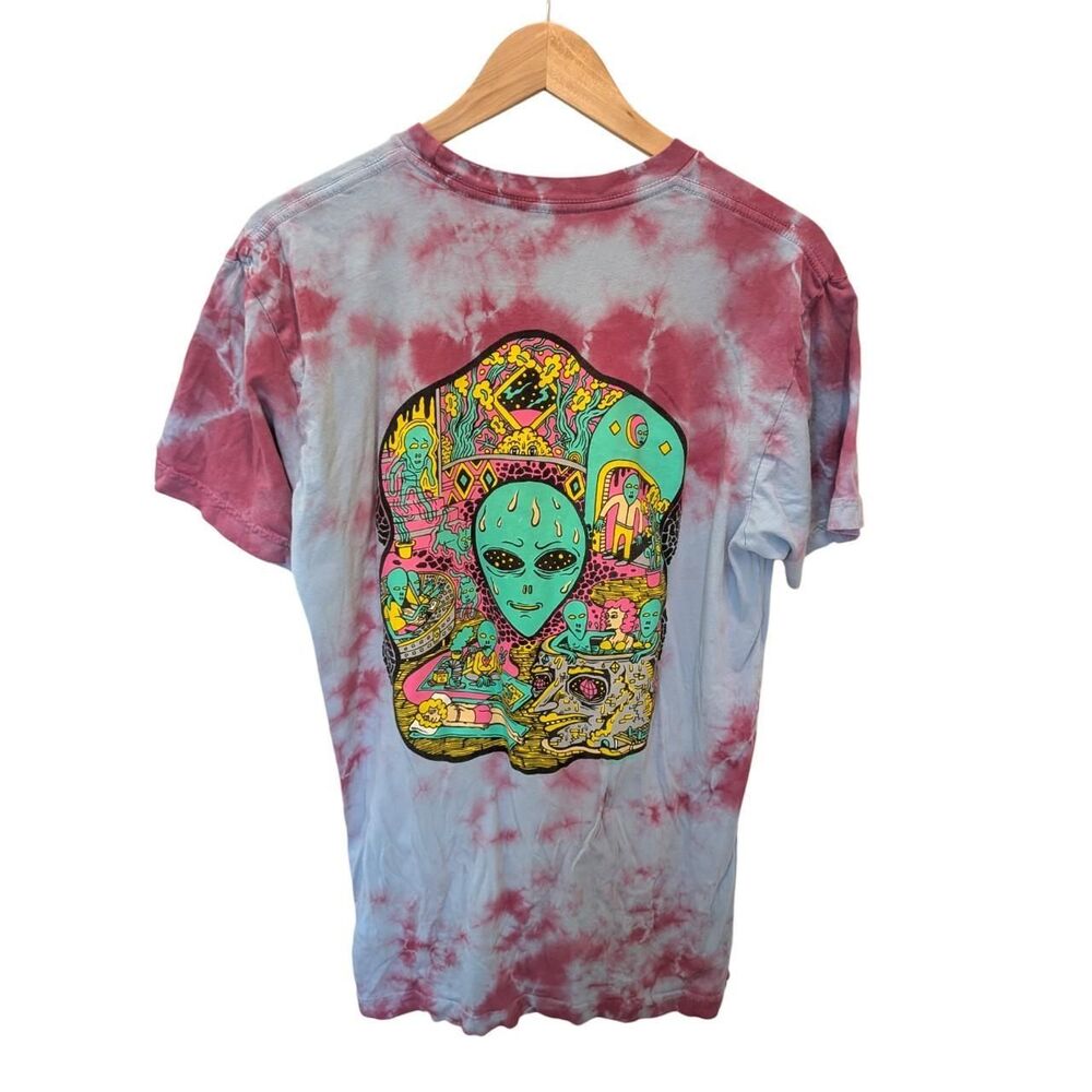 Killer Acid No Bad Trips Alien Tie Dye Tee Graphic UFO Psychedelic Streetwear L